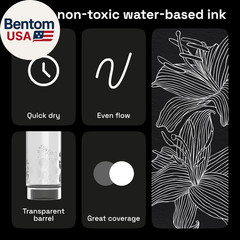 5 White Paint Pen for Glass Marking, Rock Painting, Ceramic, Wood, Tire, Fabric,