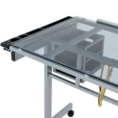 Adjustable Rolling Drawing Drafting Table Tempered Work Station Glass Art Craft