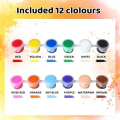 30 Pack Mini Acrylic Paint Set for Kids – 12 Washable Colors, Perfect for Arts &