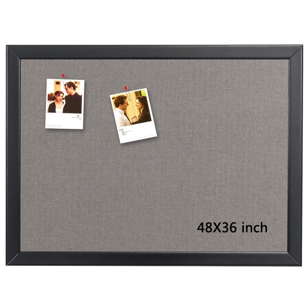 Gideal Large Bulletin Board 36 x 48 Inch, 100% Wood Framed Canvas Cork Board …