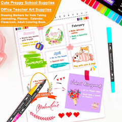 Art Brush Markers Pens for Adult Coloring Books, 36 Colors Numbered Dual Tip (Br