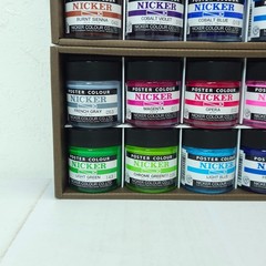 NICKER Watercolor Paint Poster Color 24 Colors Set 40ml PC40ML24N High coverage