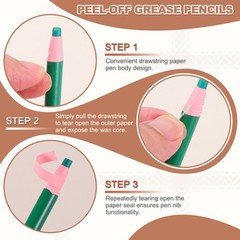 12Pcs, Peel-Off Grease Pencils Color China Markers White & Red
