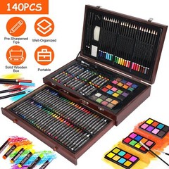 140 Piece Art Set Drawing Painting Colored Pencils Crayons Professional Art Kit