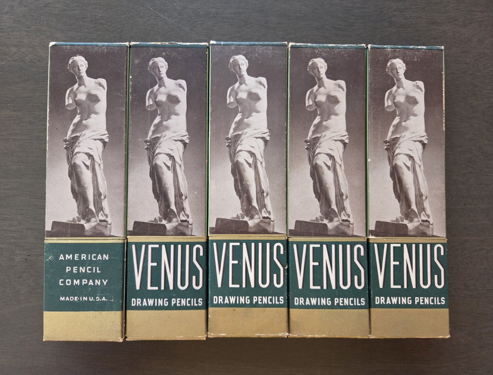Venus 3800 2H Drawing Pencil -Lot Of 5 Boxes Black Single Color MPN 3800