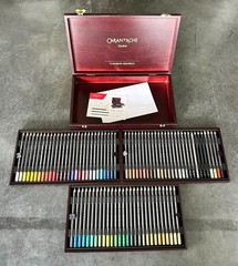 Caran d’Ache Museum Aquarelle 76 Color Watercolor Pencil Set Wood Box Swiss