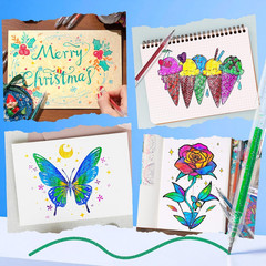 PAINT Glitter Gel Pens,44 Metallic Sparkly Colors Glitter Pen,Quick-Drying Gel I