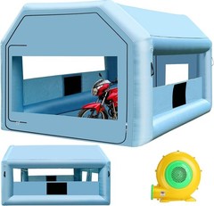 Inflatable Paint Booth 12.5x10x10FT Portable Spray Tent Blower Filter Blue Truck