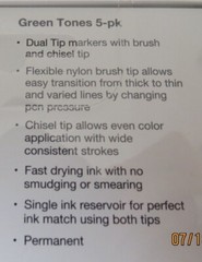 TOMBOW 56971 ABT PRO ALCOHOL-BASED INK DUAL TIP MARKERS GREEN TONES 5 PC NEW