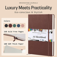 A4 Sketch Book Hardcover – 80 Sheets 100 GSM Paper 8.5″x11.5″, Lay Flat, Vega…