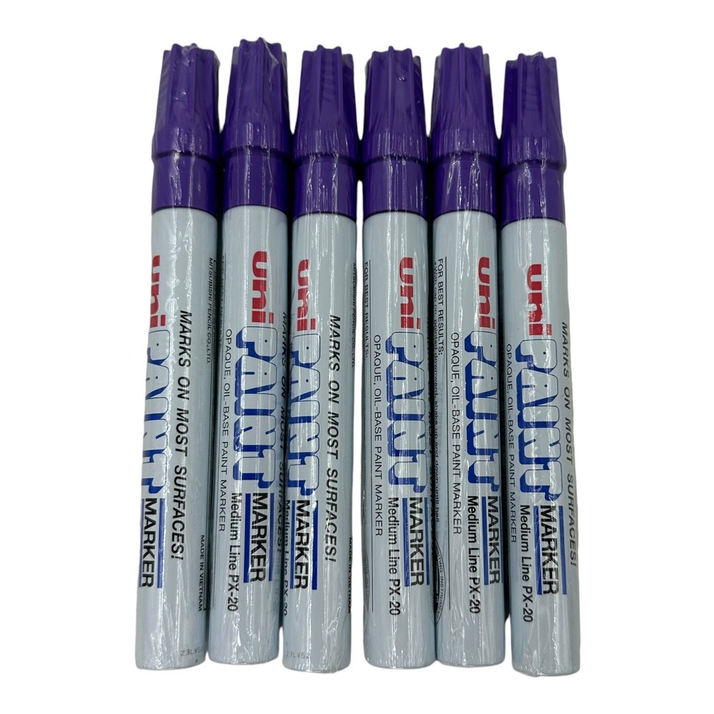 6 Markers Uni Paint Oil-base Paint Marker Medium Line Violet PX-20