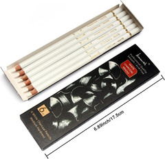 White Charcoal Pencils Drawing Set, Professional 6-Piece Sketch