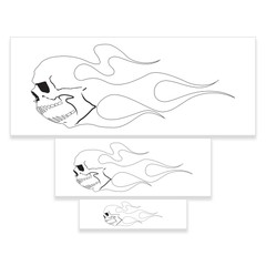 3 Custom Shop Airbrush Skull Fire Flame Stencils #2 Laser Cut Reusable Templates
