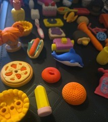 3D Erasers, Scented, Food, 90s Retro Premier 3D Detachable Erasers 43 PIECES