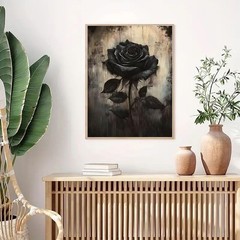 ZHUDENGXJL Black Rose Diamond Art Kits for 12 inches by 16 inches, DZ877