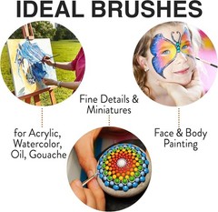 Professional Artist Paint Brush Set of 12 – Painting Brushes Kit for Kids, Ad…