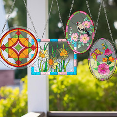 Stained Glass Painting Kit for Adults Includes 7 Colors Suncatchers Crafts DIY