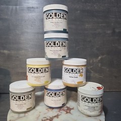 Golden Acrylics Fine Art Paint Multicolor Assorted Jars & Tubes Lot