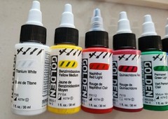 Golden High Flow And Fluid Acrylic 7 Bottles x 1 oz each
