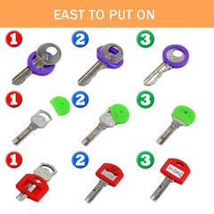 60 Pieces Key Color Covers Plastic Key Color Identifiers 3 10 Colors 3 Sizes