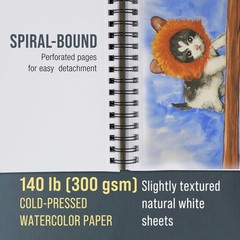 U.S. Art Supply 5.5 x 8.5 Premium Heavyweight Watercolor Paper Pad, Pack of 3