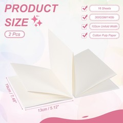 2Pcs 7.5×5.2″ Concertina Sketchbook Watercolor Notebook, White