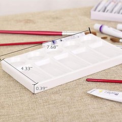 10 Wells White Rectangle Ceramic Artist Paint Paletteporcelain Watercolor Palett