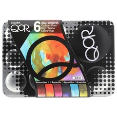QoR High Chroma 6 Set by GOLDEN, 6 x 5 ml tubes, Professional Watercolor Pain…