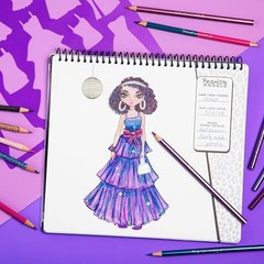 Sketch Set, Includes Sketch Pad with Stencils & Stickers, Fashion Glam Fashion