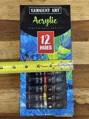 Sargent Art Acrylic Paint Set Professional Quality 12 Pack Hues Assorted Colors