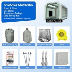 OZIS 10.8×8.2×7.2Ft Inflatable Paint Booth with Blower 10.8×8.2×7.2Ft, White