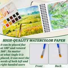 6Pack 9×12 Inch 180 Sheets 140lb/300gsm Spiral Bound Watercolor Paper Pad