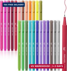 Mr. Pen- Colored Fineliner Pens, 24 Pack, 0.4mm Tip | Ergonomic Triangular Barre