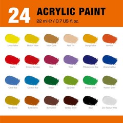 Artbreezing Acrylic Paint Set, 24 Colors 0.7 Fl Oz (Pack of 1), 24