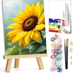 Sunflower Paint by Numbers Kit for Adults with Framed – Sunflowers Painting by N