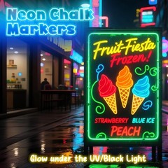 8 UV Neon Chalk Markers Glow Under Blacklight Jumbo 10mm Erasable Glass Board