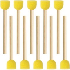 10pcs 0.6” Sponge Brushes for Painting Round Foam Paintbrushes with Wooden H…