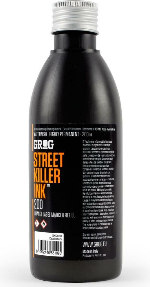 GROG Street Killer Ink – Alcohol-based High Staining Dye – Black Matt 200ml