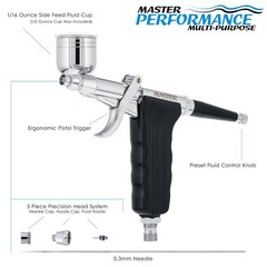 0.3 DUAL-ACTION Gravity Side Feed Spray Gun Pistol TRIGGER AIRBRUSH SET KIT