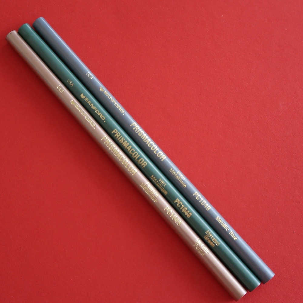 Vtg Sanford Prismacolor Retired Metallic Blue Green Purple 1049 1048 1045 USA