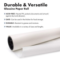 Glassine Paper 24″ x 300′ Premium Acid-Free Neutral pH. Archival Safe, Transl…