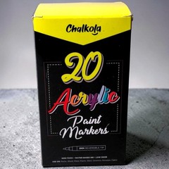 Chalkola 20 Acrylic Paint Markers 3mm Reversible Tip Water Based Non-Toxic New