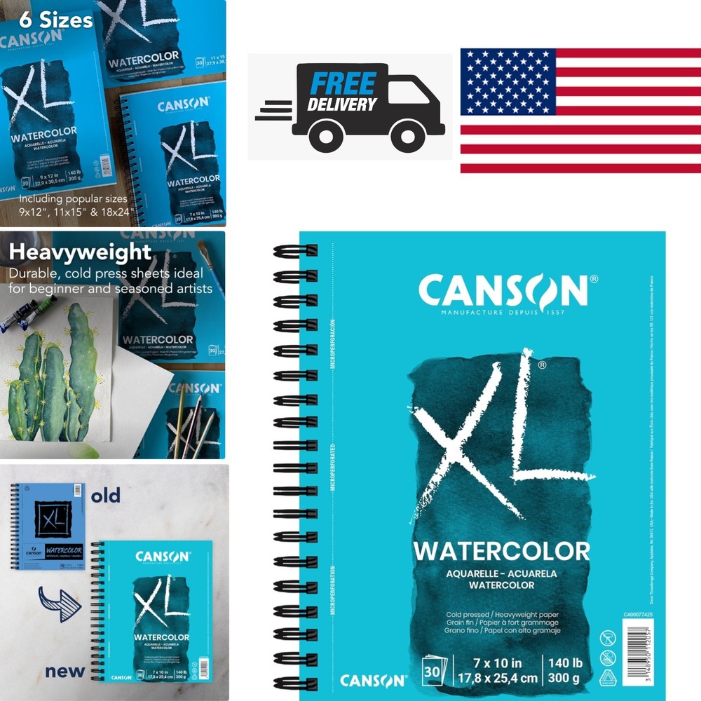 Versatile Watercolor Paper Pad 7×10 Inches Perfect for Watercolors and Pastels
