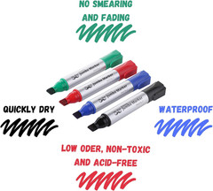 – Jumbo Permanent Markers 4 Pack Assorted Color Chisel Tip Large King Colo