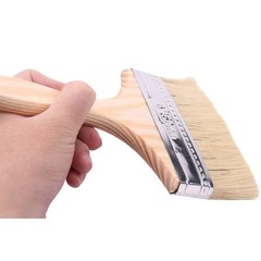 220 x 135mm Wide Bristle Hair Wooden Handle Paint Brush Wall Painting Tool G4G2