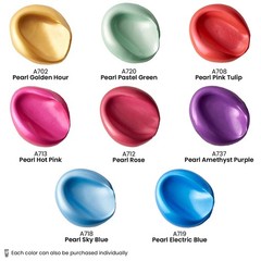 Metallic Acrylic Paint Set 8 Jewel Tones 4.06oz Tubes Rich Pigments