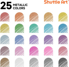50 Pack Metallic Gel Pens, 25 Metallic Gel Pens Set with 25 Refills Perfect for