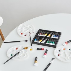 Professional Oil Paint Set, 24 Vibrant Colors Mini Tubes 0.4fl oz, Oil Paints…