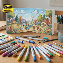 Acrylic Paint Sketch Book 4.92 Inch Watercolor Journal Sketchbook 28 Sheets Art