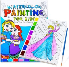 Watercolor Coloring Book for Kids, Paint with Water- Magic Paint Set Water Paint